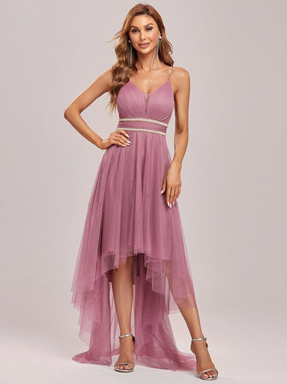 Chic High-Low Tulle Prom Gown for Women
