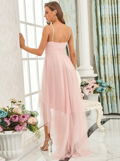 Chic High-Low Tulle Prom Gown for Women
