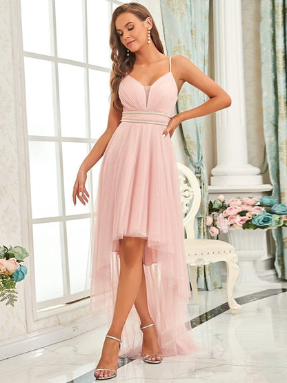 Chic High-Low Tulle Prom Gown for Women