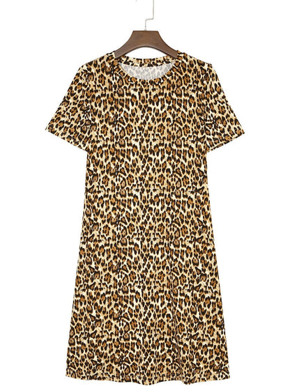 Chic Leopard Print A-line Mini Dress