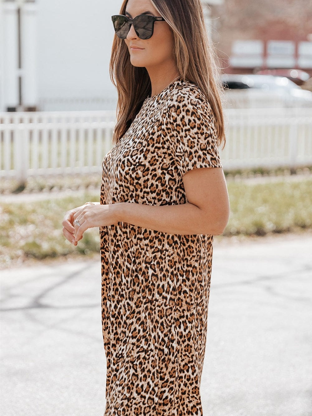 Chic Leopard Print A-line Mini Dress