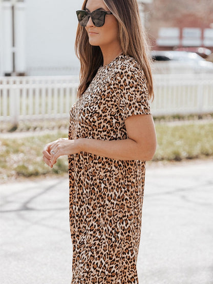 Chic Leopard Print A-line Mini Dress