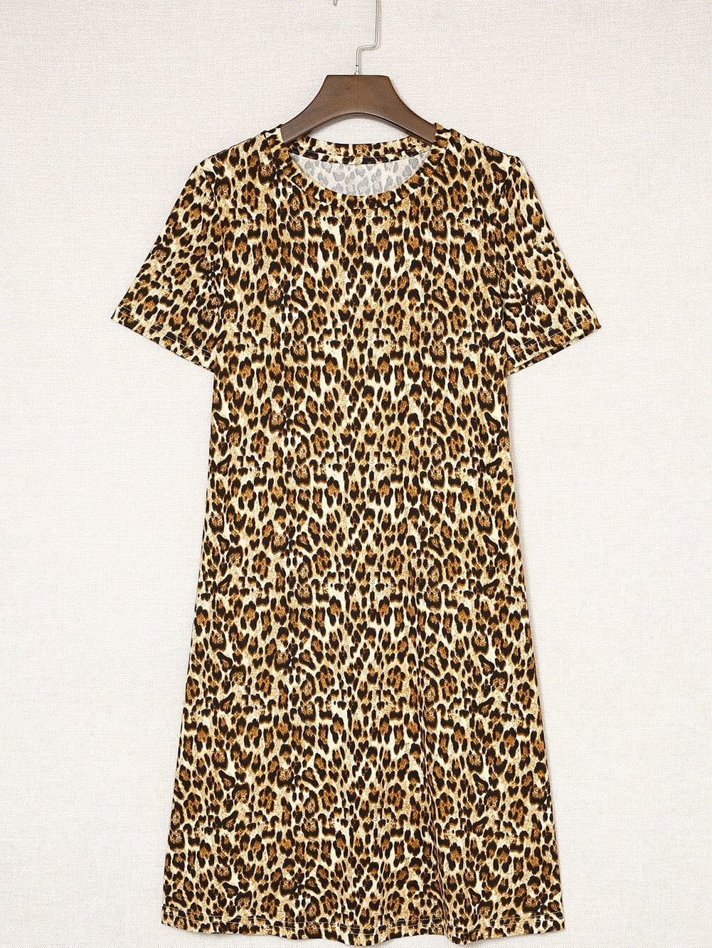 Chic Leopard Print A-line Mini Dress