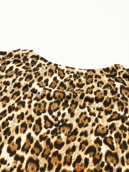 Chic Leopard Print A-line Mini Dress