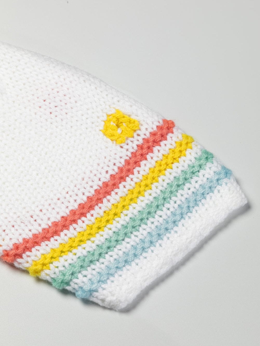 Chic Multicolored Striped Knit Sweater with Hollow Contrast Sleeves