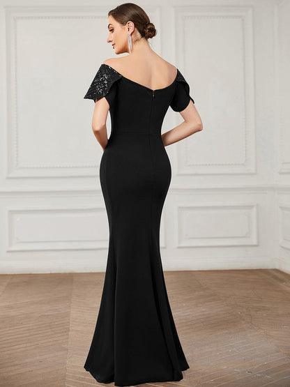 Chic Off-The-Shoulder Fishtail Evening Gowns