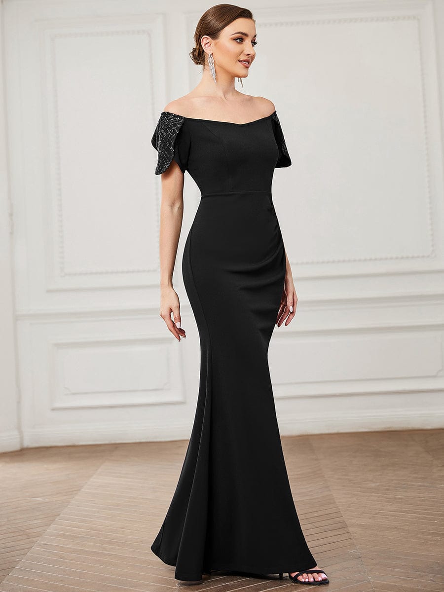 Chic Off-The-Shoulder Fishtail Evening Gowns