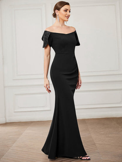 Chic Off-The-Shoulder Fishtail Evening Gowns