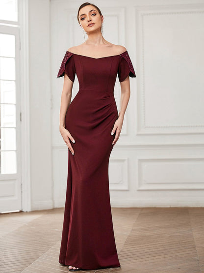 Chic Off-The-Shoulder Fishtail Evening Gowns