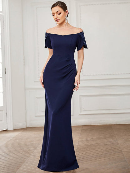 Chic Off-The-Shoulder Fishtail Evening Gowns