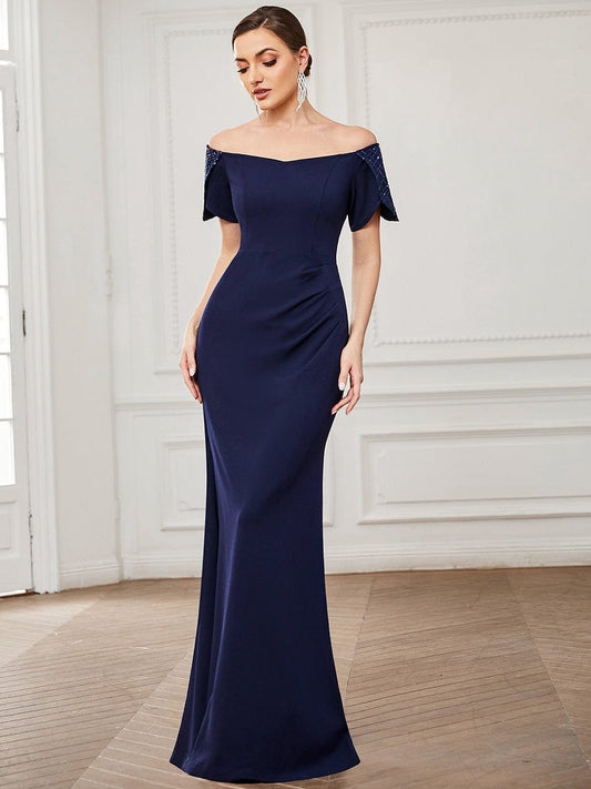 Chic Off-The-Shoulder Fishtail Evening Gowns