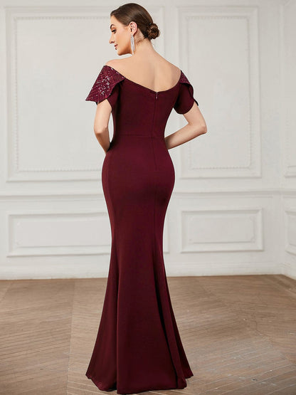 Chic Off-The-Shoulder Fishtail Evening Gowns