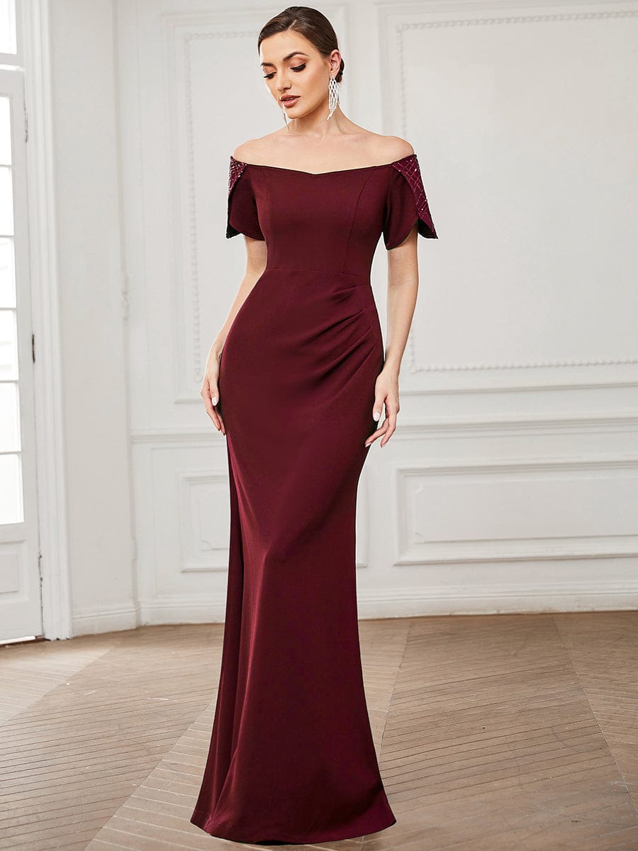 Chic Off-The-Shoulder Fishtail Evening Gowns