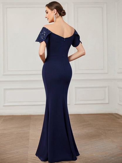 Chic Off-The-Shoulder Fishtail Evening Gowns