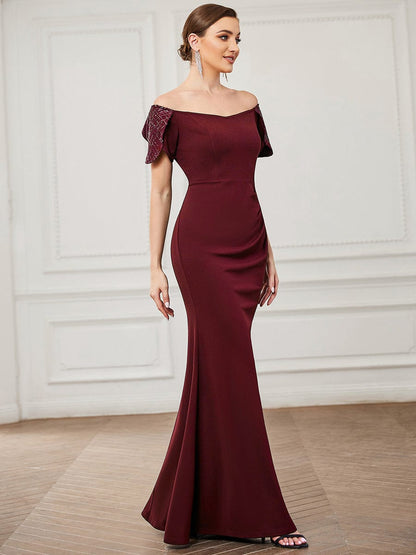 Chic Off-The-Shoulder Fishtail Evening Gowns