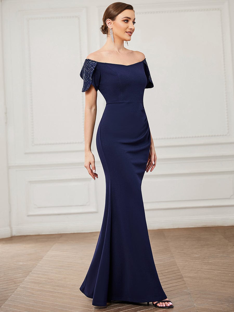 Chic Off-The-Shoulder Fishtail Evening Gowns