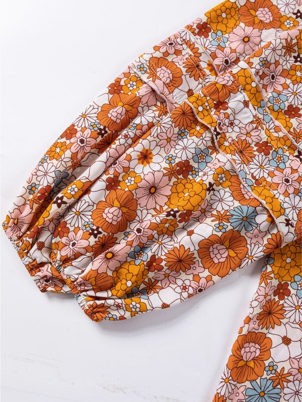 Chic Orange Floral Shift Dress with Pockets