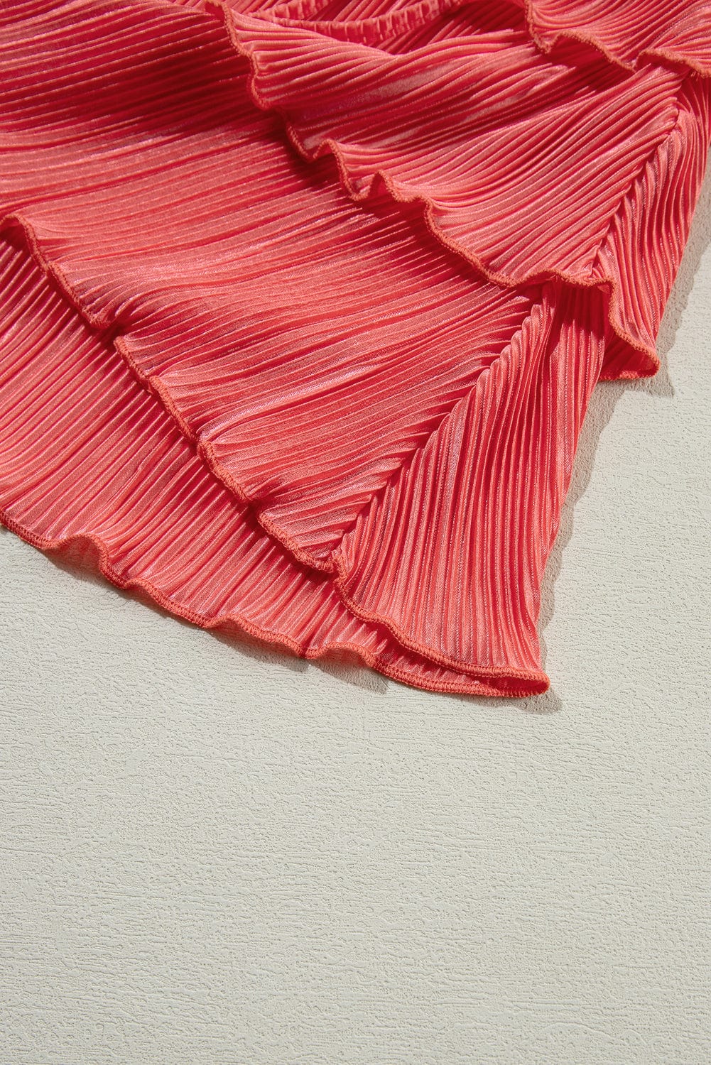 Chic Pale Chestnut Ruffle Cami and Pleated Wide Leg Pants Ensemble