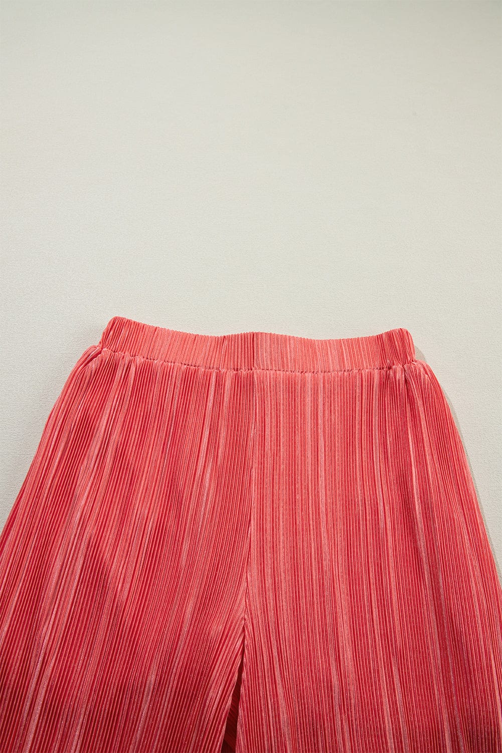 Chic Pale Chestnut Ruffle Cami and Pleated Wide Leg Pants Ensemble