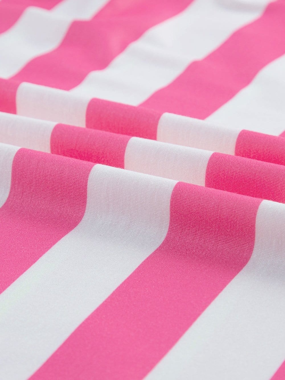 Chic Pink Striped Patch Pocket Tee with Drop Sleeves