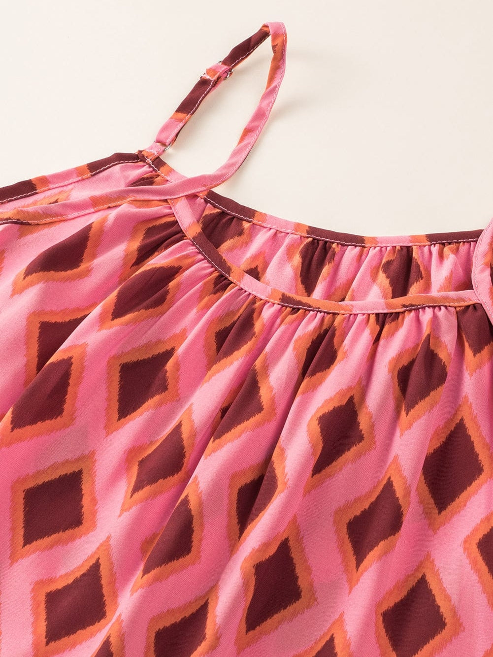 Chic Red Geometric Print Bohemian Maxi Dress