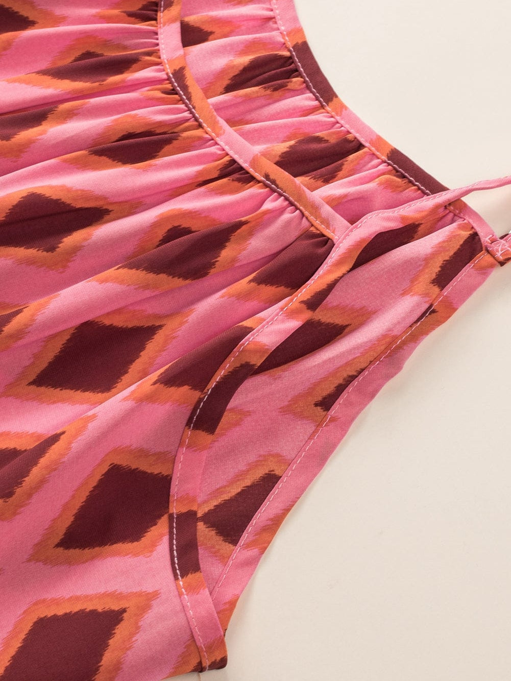 Chic Red Geometric Print Bohemian Maxi Dress