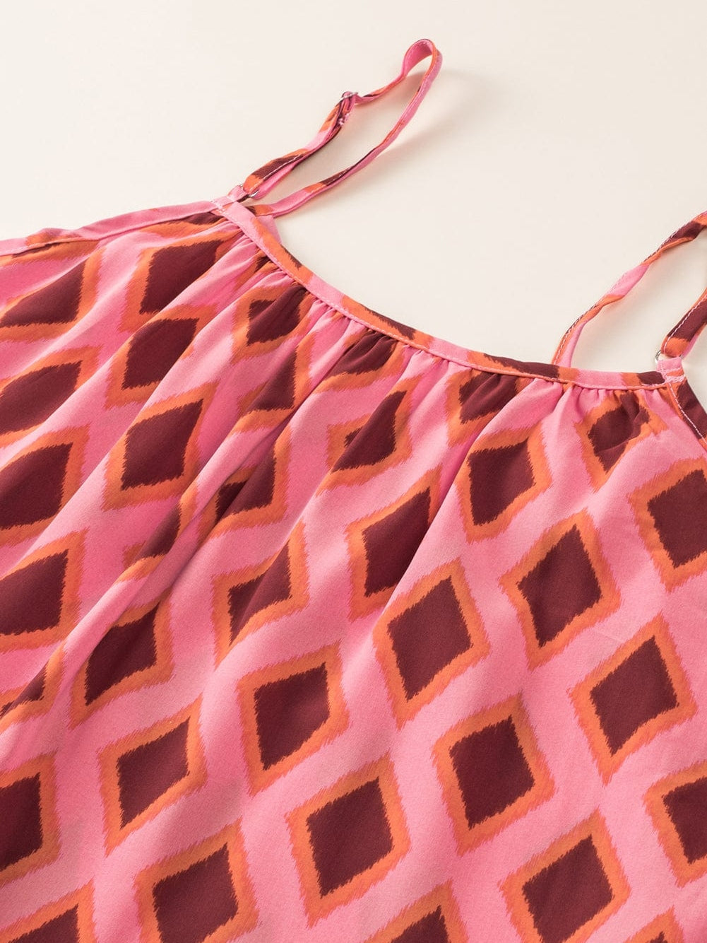 Chic Red Geometric Print Bohemian Maxi Dress