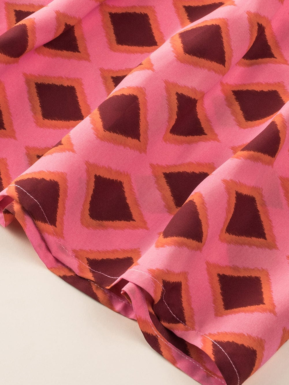 Chic Red Geometric Print Bohemian Maxi Dress