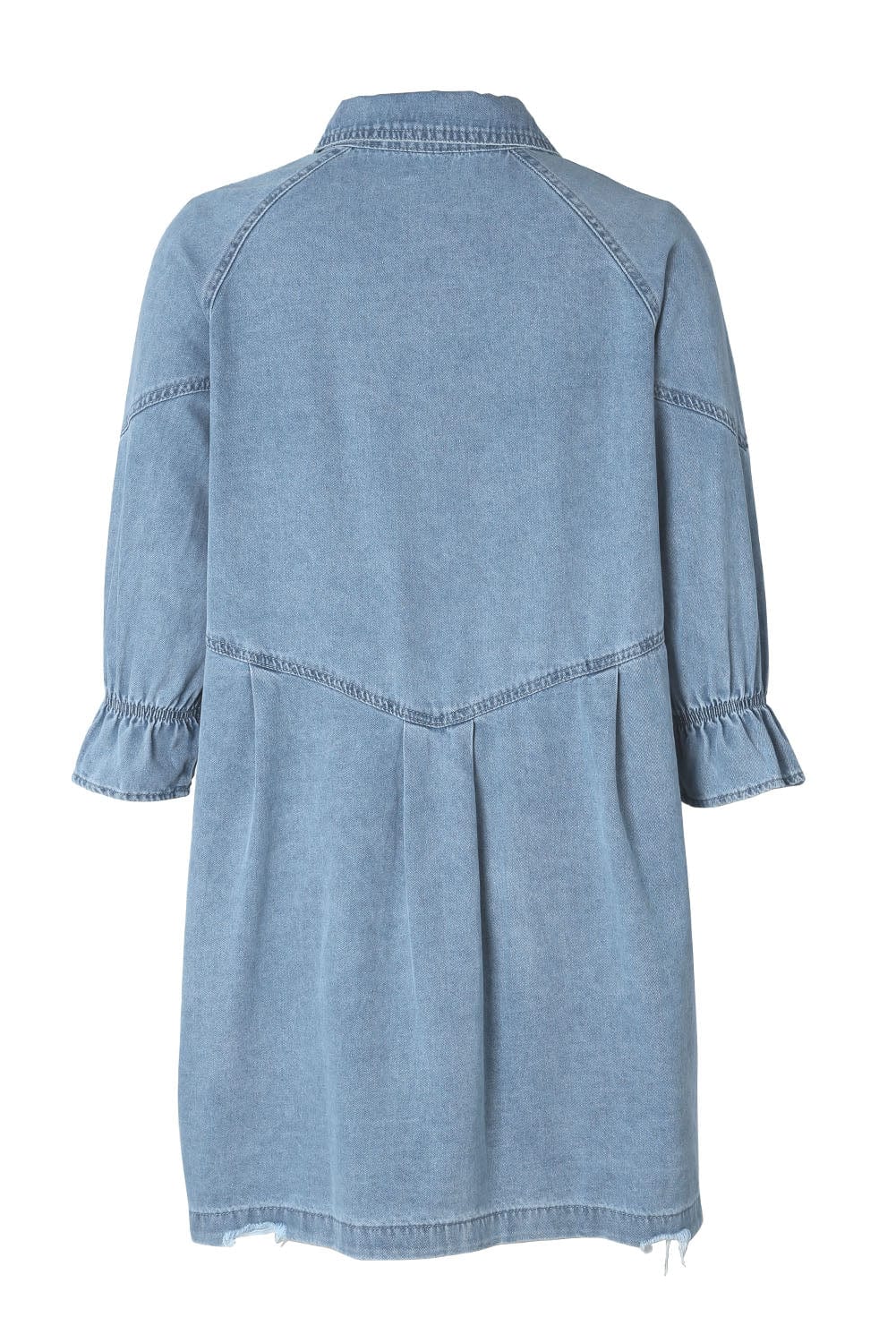 Chic Sky Blue Denim Mini Dress with Button Detail