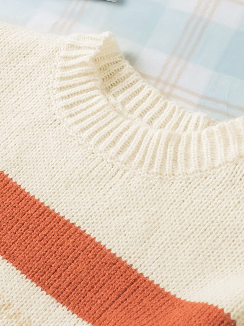 Chic Striped Colorblock Drop-Shoulder Sweater