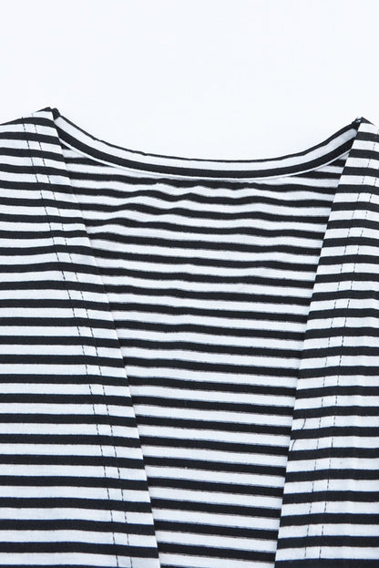 Chic Striped Knit Cardigan with Open Front