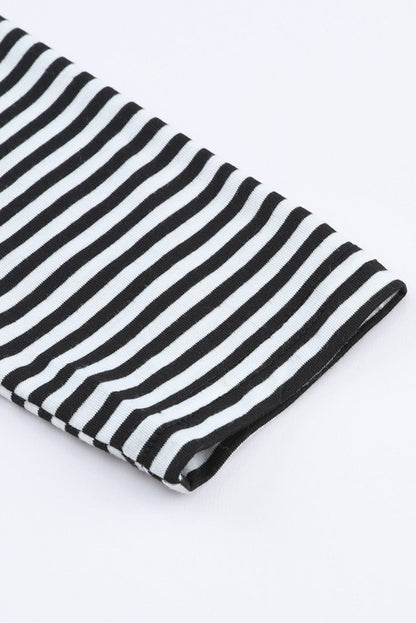 Chic Striped Knit Cardigan with Open Front