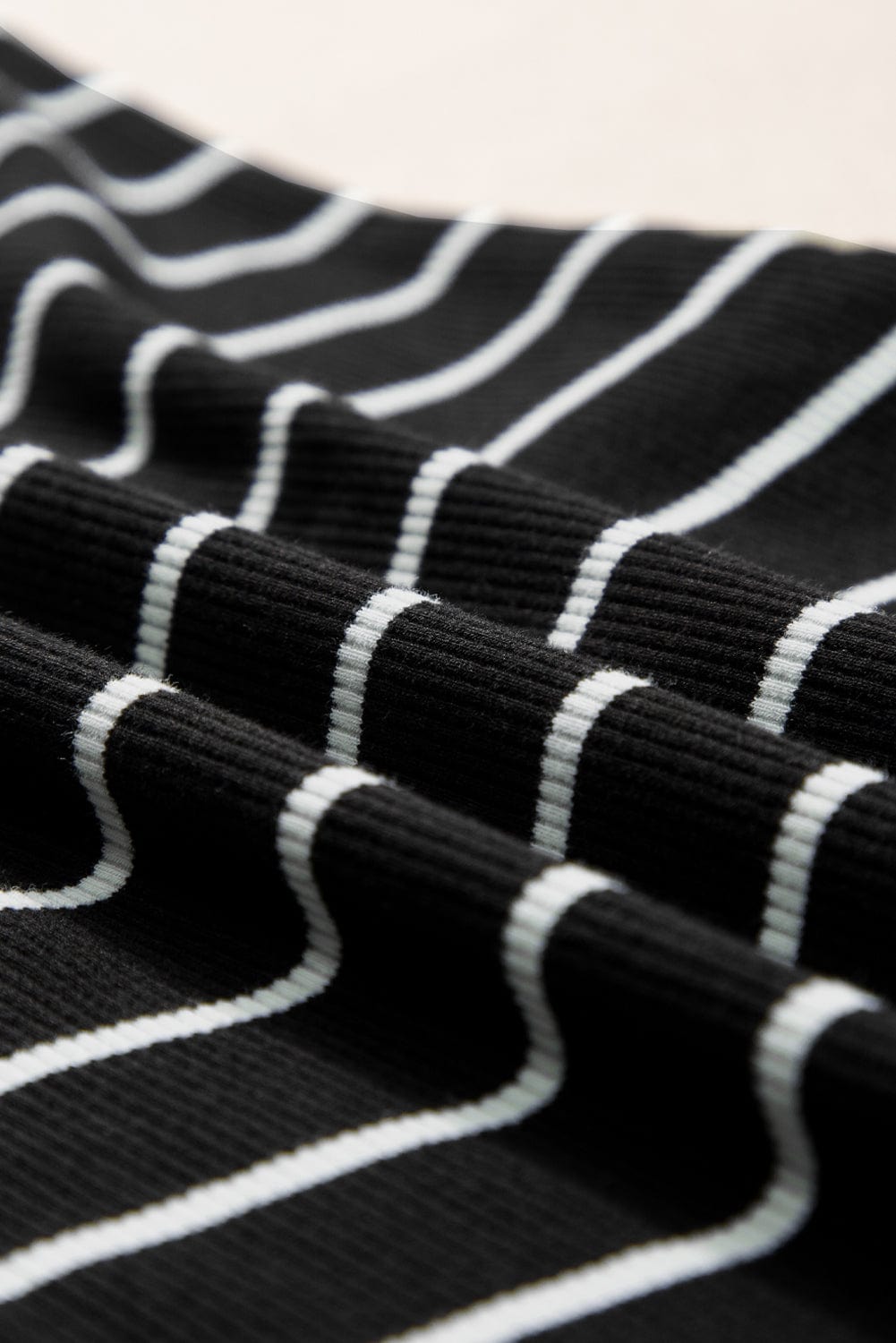 Chic Striped Ribbed Tank Style Mini Dress