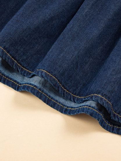 Chic Teal Tiered Chambray Maxi Dress with Sleeveless Style