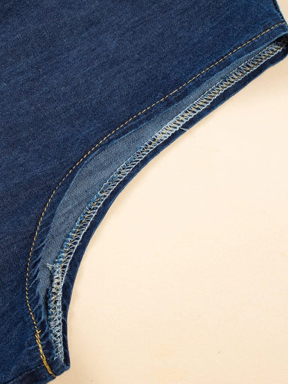 Chic Teal Tiered Chambray Maxi Dress with Sleeveless Style