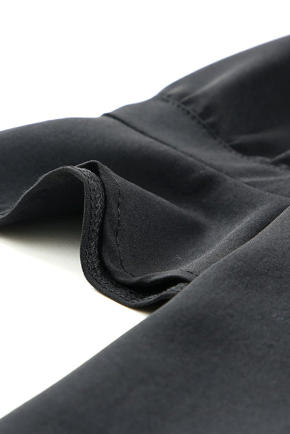 Chic V-Neck Black Mini Dress with Ruffled Sleeves