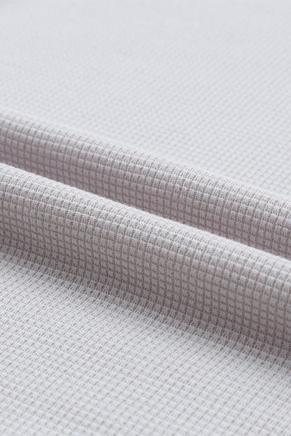 Chic Waffle Knit Eyelet Tank Top with Notched V-Neck