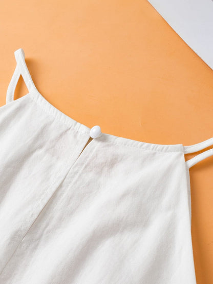 Chic White Peplum Tank Top with Ricrac Detail