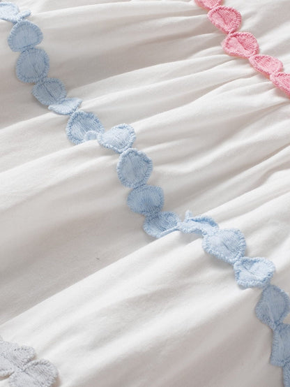 Chic White Peplum Tank Top with Ricrac Detail