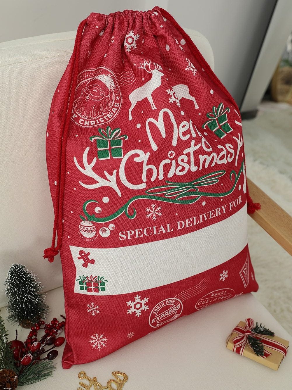 Christmas Drawstring Large Gift Bag 50*66cm