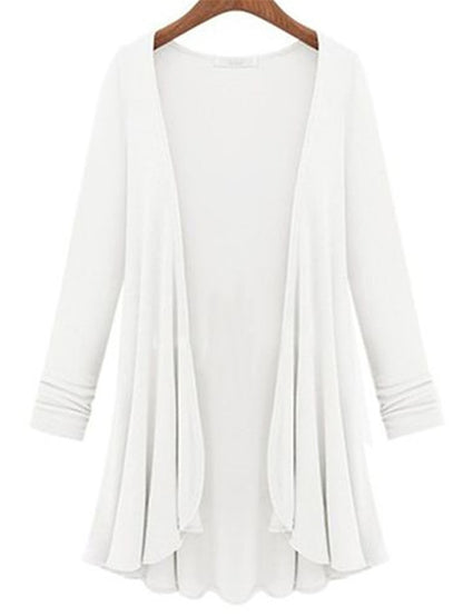 Women's Cardigan Sweater Open Front Ribbed Knit Polyester Oversized Fall Winter Daily Going out Weekend Stylish Casual Soft Long Sleeve Solid Color Black White Navy Blue M L XL