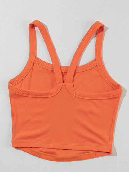 Citrus Twist Ribbed Athletic Crop Tank