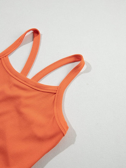 Citrus Twist Ribbed Athletic Crop Tank
