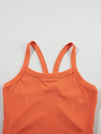 Citrus Twist Ribbed Athletic Crop Tank