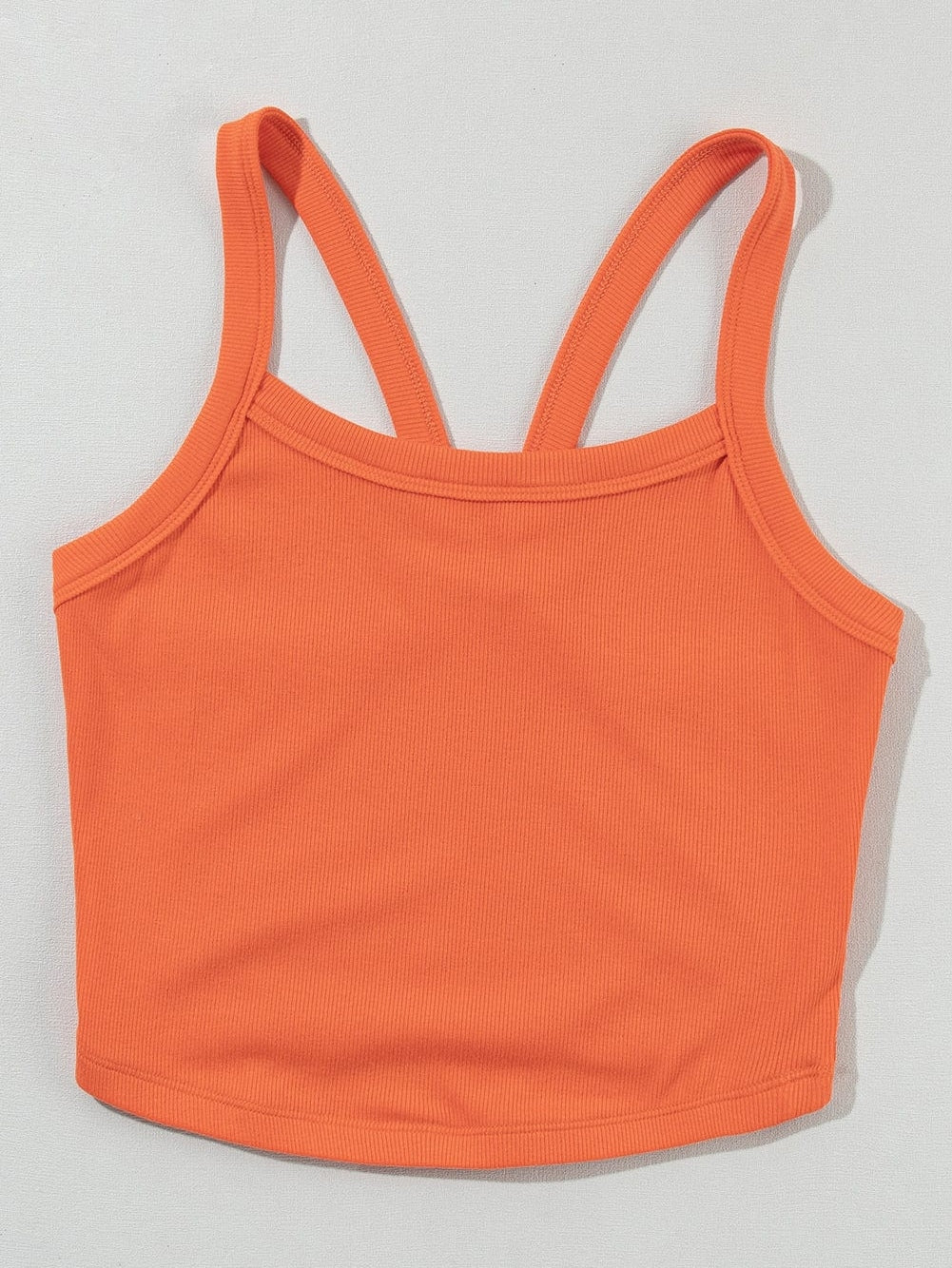 Citrus Twist Ribbed Athletic Crop Tank
