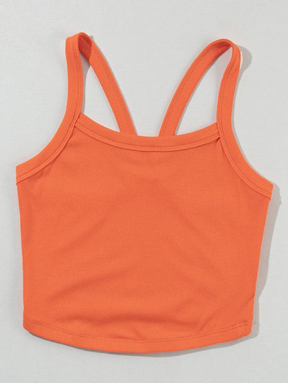 Citrus Twist Ribbed Athletic Crop Tank