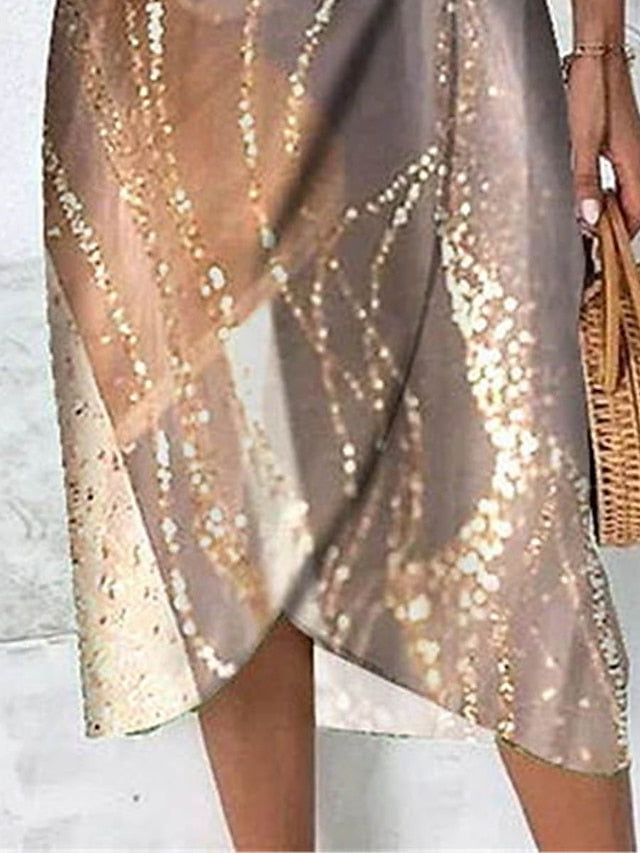 Women's Dress - Casual Dress Sheath Dress Wrap Dress Floral Ombre Ruched Ruffle V Neck Midi Dress Fashion Streetwear Outdoor Daily Half Sleeve Regular Fit Purple Green Khaki Summer Spring S M L XL XXL Presale