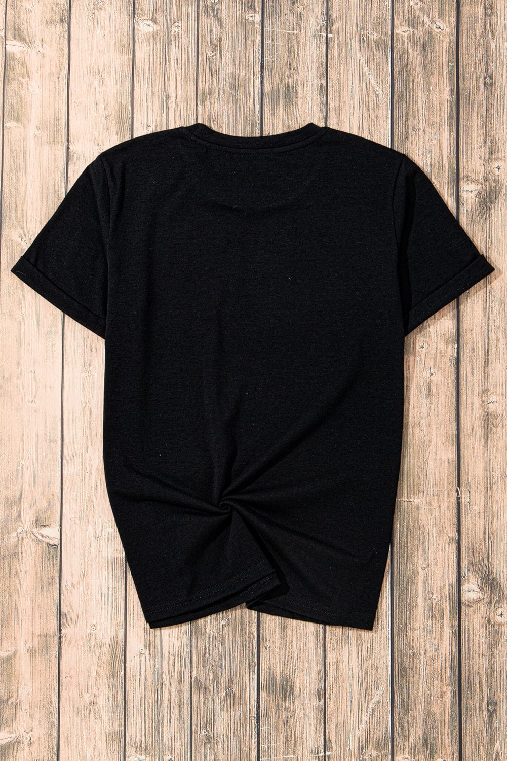 Classic Black Round Neck Casual Tee