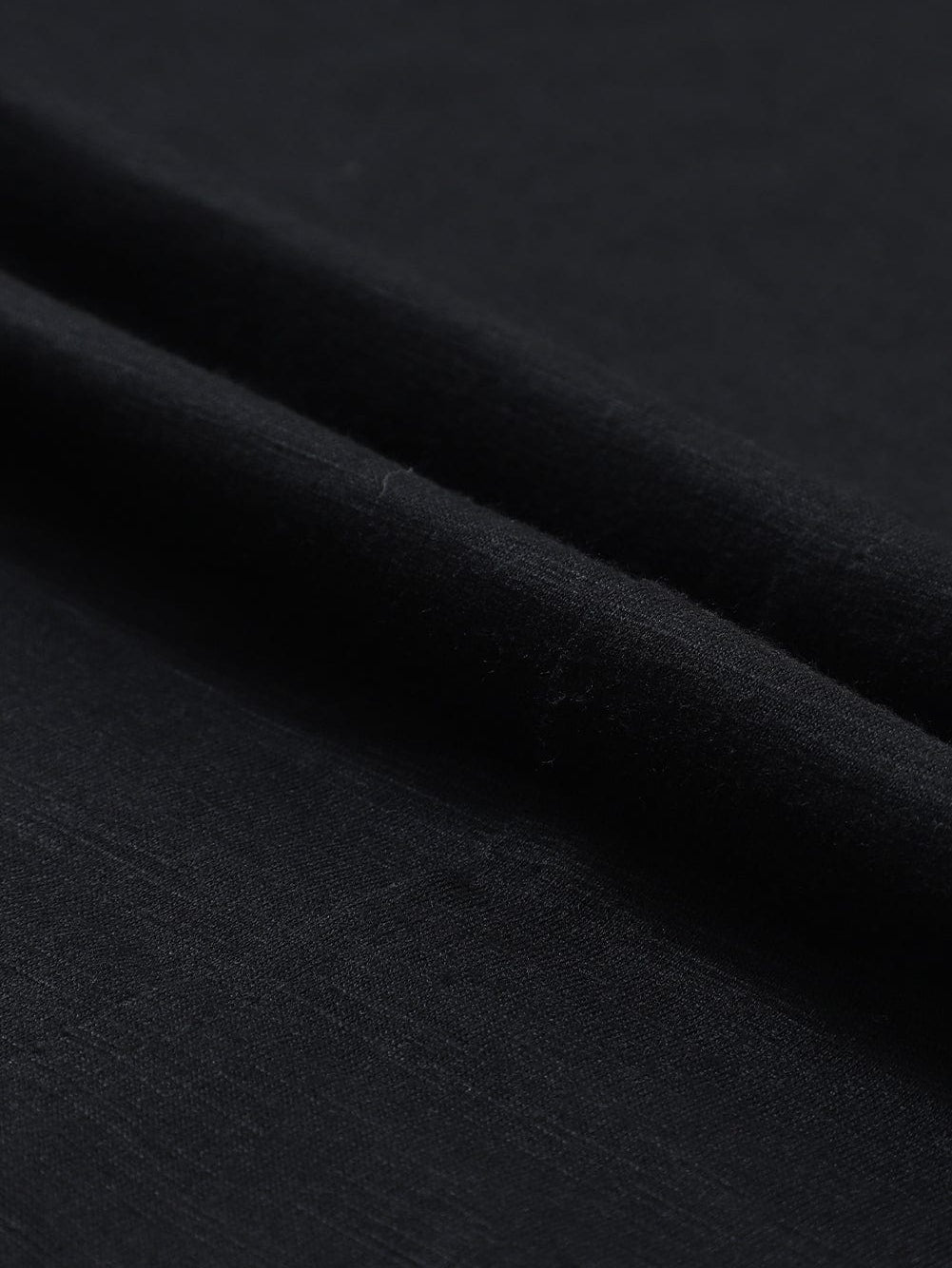 Classic Black V Neck Long Sleeve Tee with Center Seam