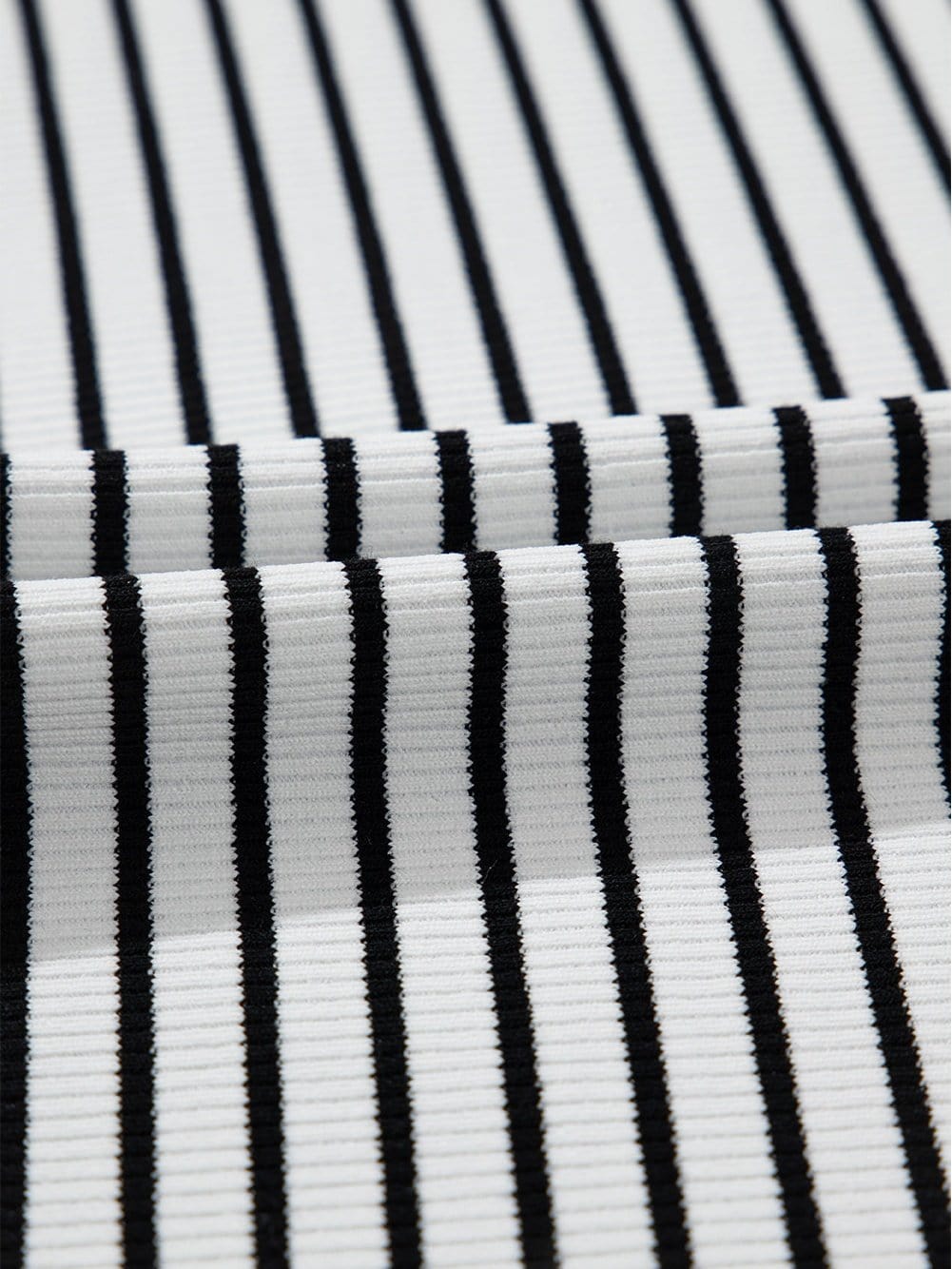 Classic White Striped Ribbed Knit U Neck Tank Top